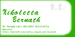 nikoletta bernath business card